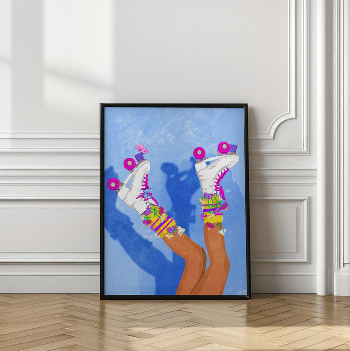 Skate like a Girl Framed Art Modern Wall Decor