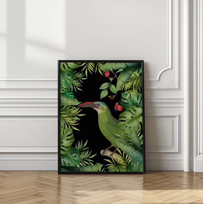 Jungle With Green Toucan Framed Art Modern Wall Decor