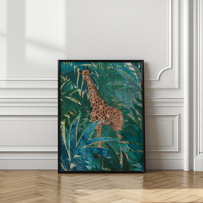 Giraffe in the jungle Framed Art Modern Wall Decor