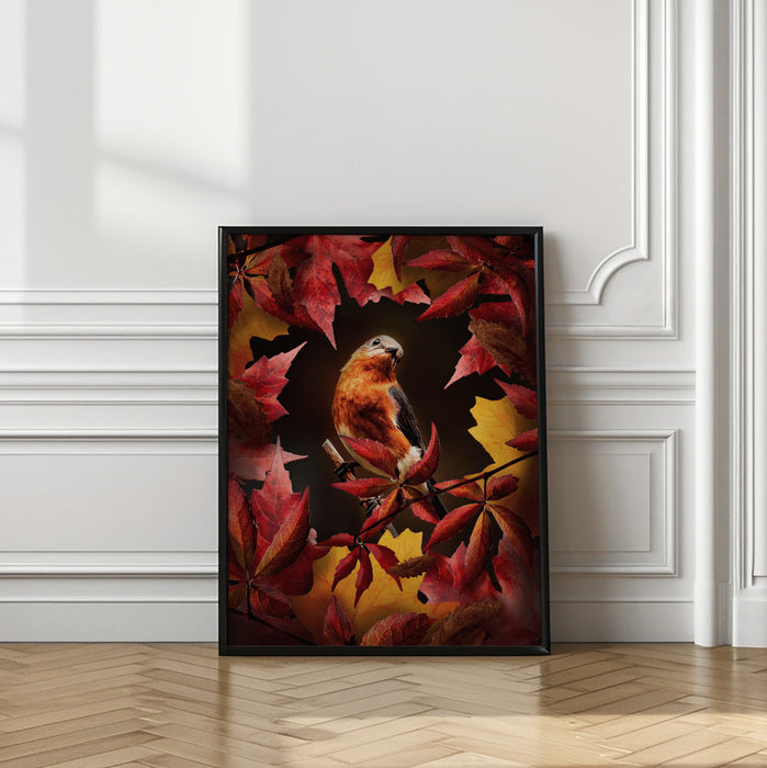 Bird Autumn Framed Art Modern Wall Decor