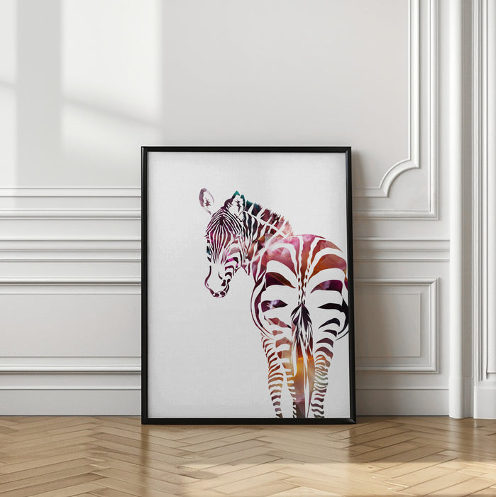 Zebra Silhouette Framed Art Wall Decor