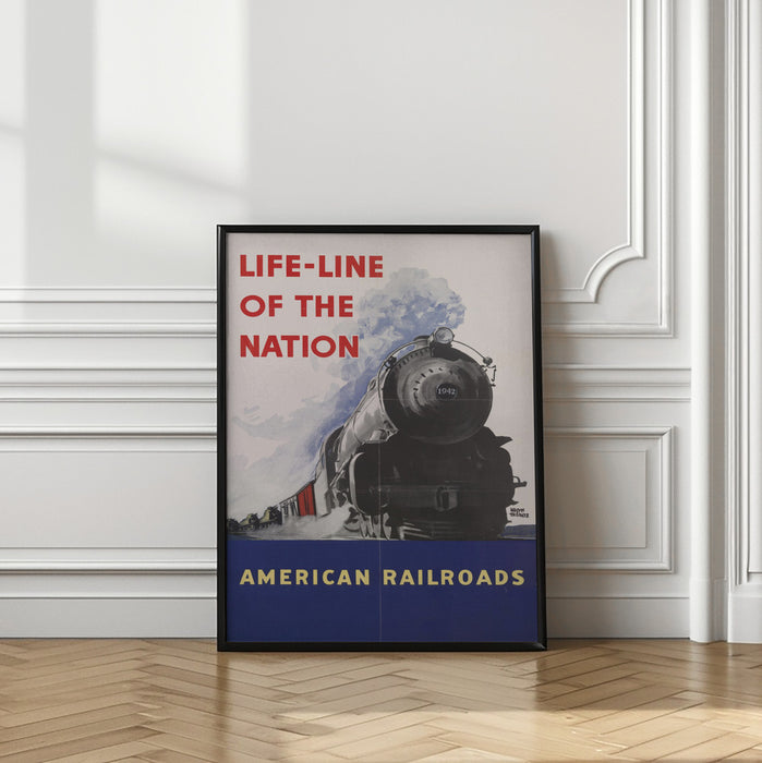 American Railroads - Life line of the nation Framed Art Modern Wall Decor