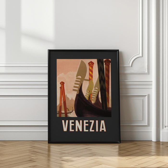 Venezia Poster Dark Framed Art Modern Wall Decor