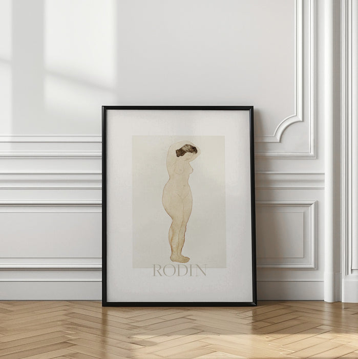 Nude, Standing With Hands On Head Framed Art Modern Wall Decor