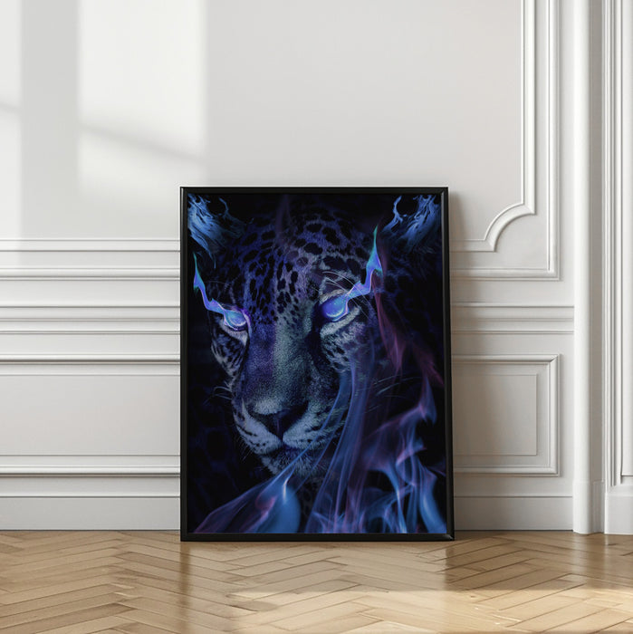 Mystical Tiger Darkness Framed Art Modern Wall Decor