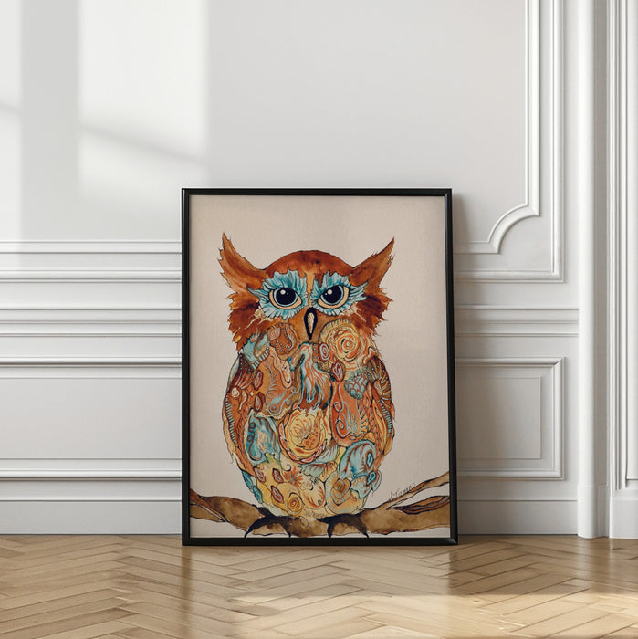 Wise Owl 2 Framed Art Modern Wall Decor