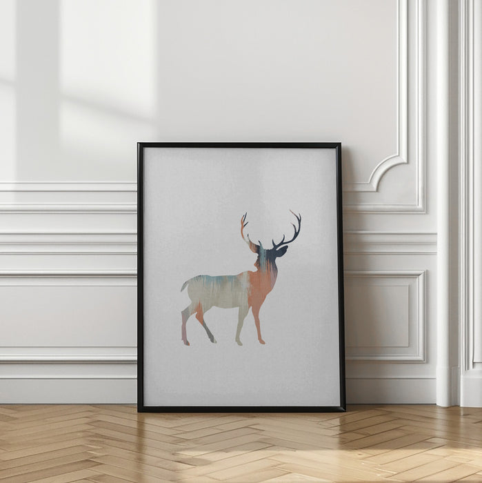 Pastel Deer Framed Art Wall Decor