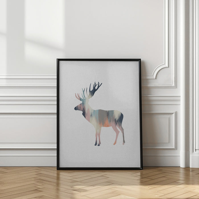 Pastel Moose Framed Art Wall Decor