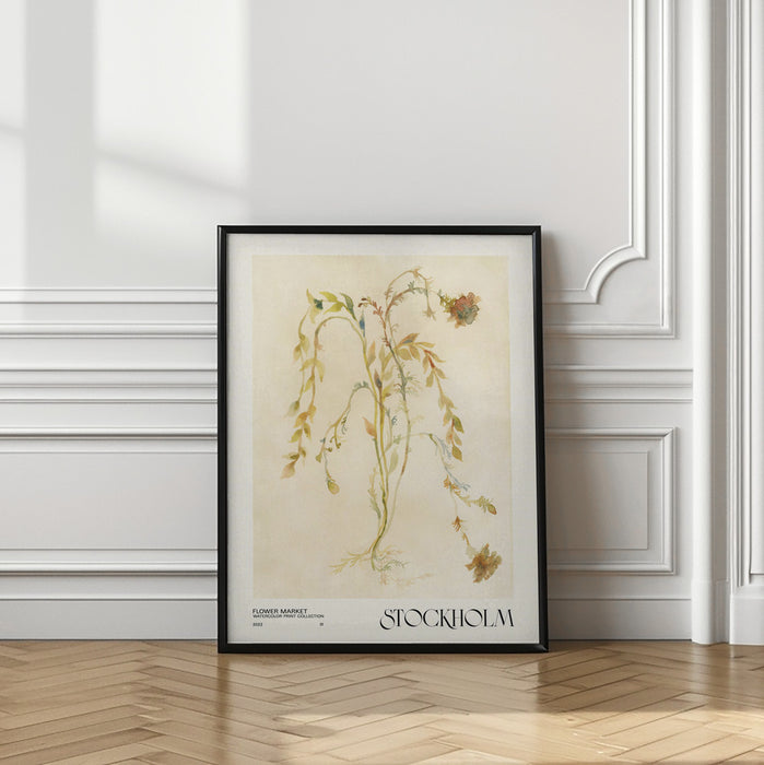 Watercolor print collection. Flower market - Stockholm Framed Art Modern Wall Decor