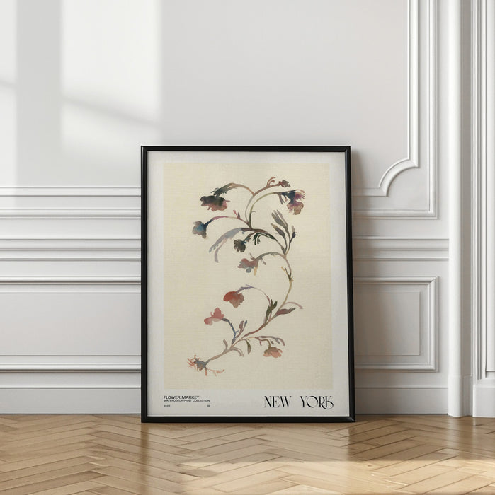 Watercolor print collection. Flower market - New York Framed Art Modern Wall Decor