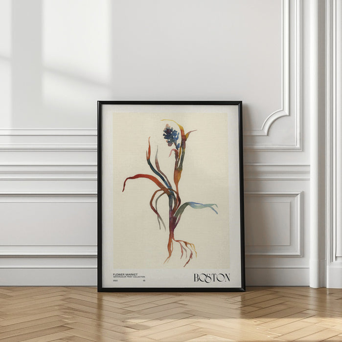 Watercolor print collection. Flower market - Boston Framed Art Modern Wall Decor