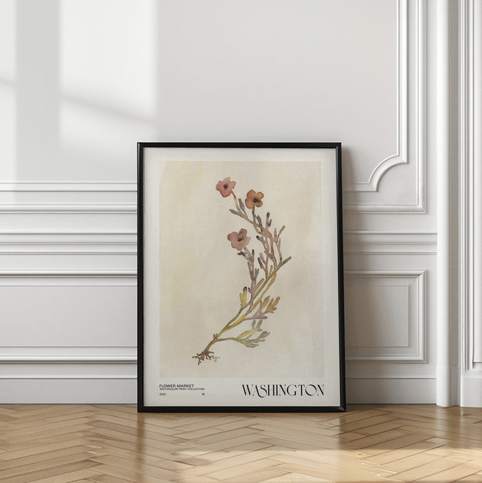 Watercolor print collection. Flower market - Washington Framed Art Modern Wall Decor