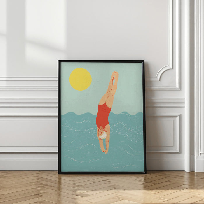 Swimmer Framed Art Wall Decor