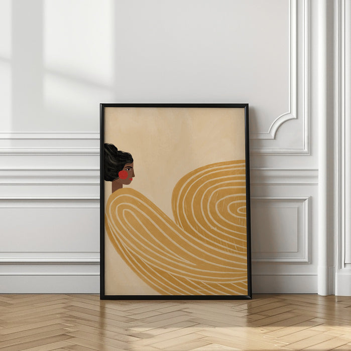 The Woman With the Yellow Stripes Framed Art Modern Wall Decor