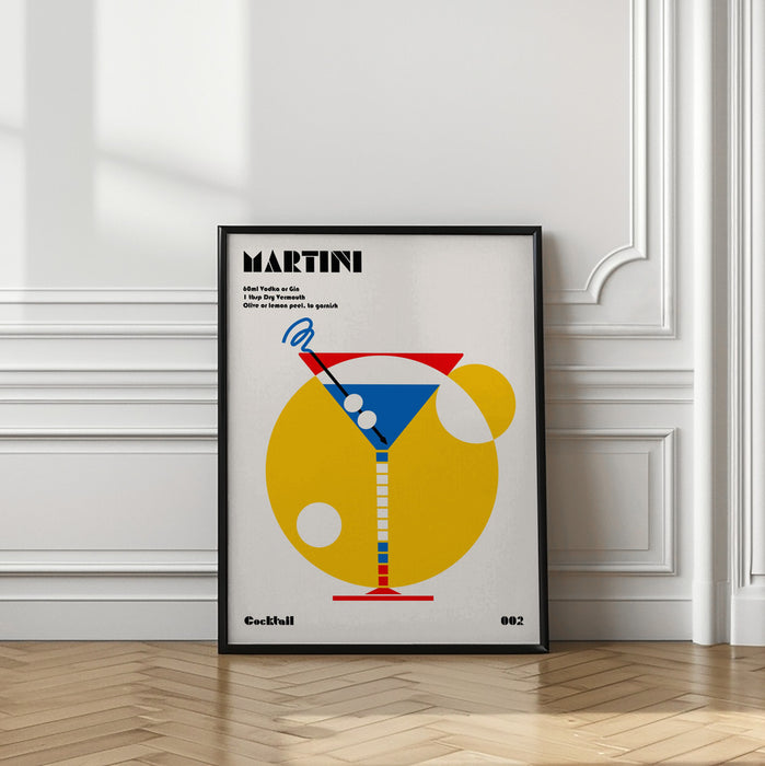 Martini Bauhaus Cocktail Framed Art Modern Wall Decor