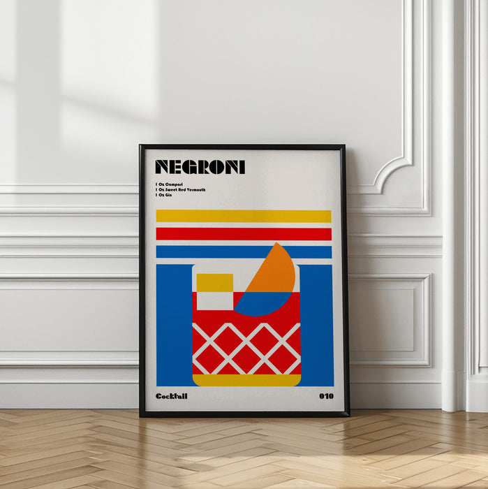 Negroni Bauhaus Cocktail Framed Art Modern Wall Decor