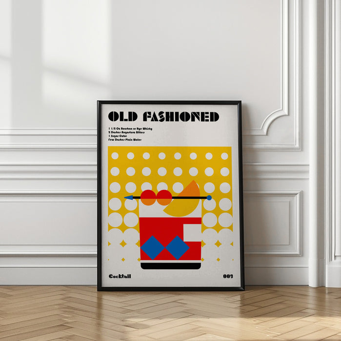 Old Fashioned Bauhaus Cocktail Framed Art Modern Wall Decor