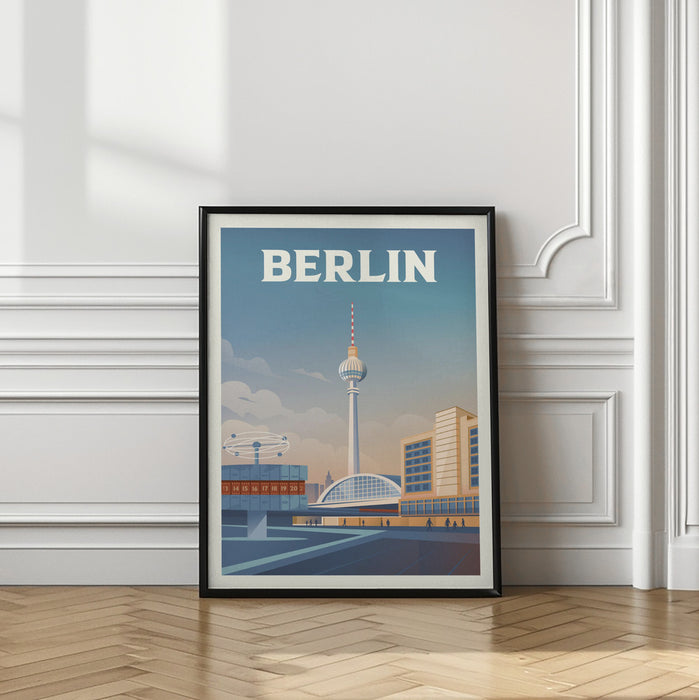 Berlin Cityscape Travel Print Framed Art Modern Wall Decor