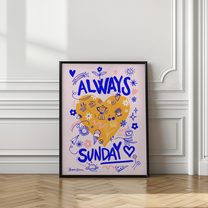 Always Sunday Framed Art Modern Wall Decor