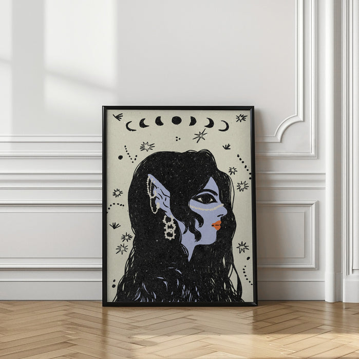 Portrait of a mermaid Framed Art Modern Wall Decor