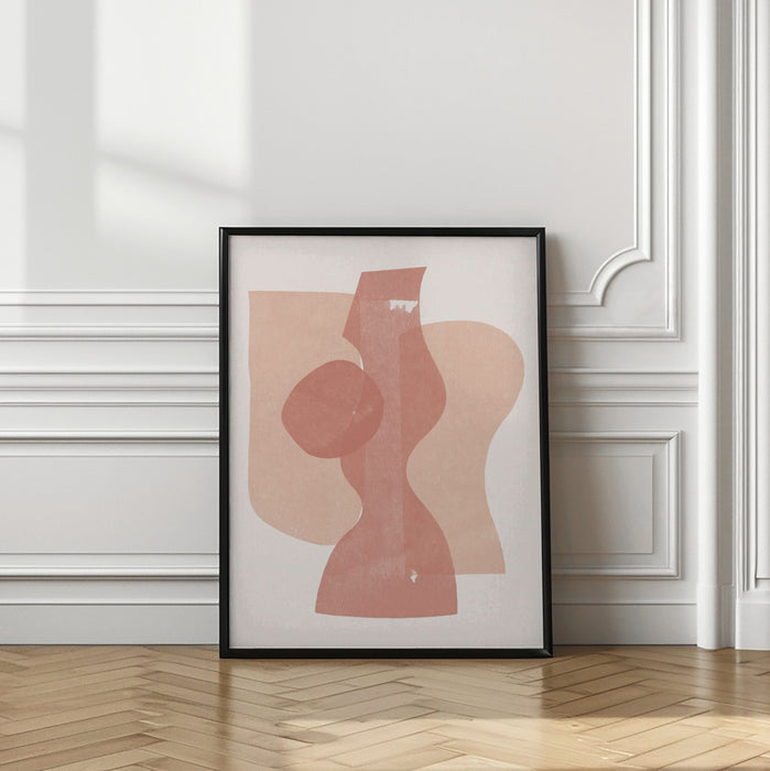 Peach Paper Cut Composition No.1 Framed Art Modern Wall Decor