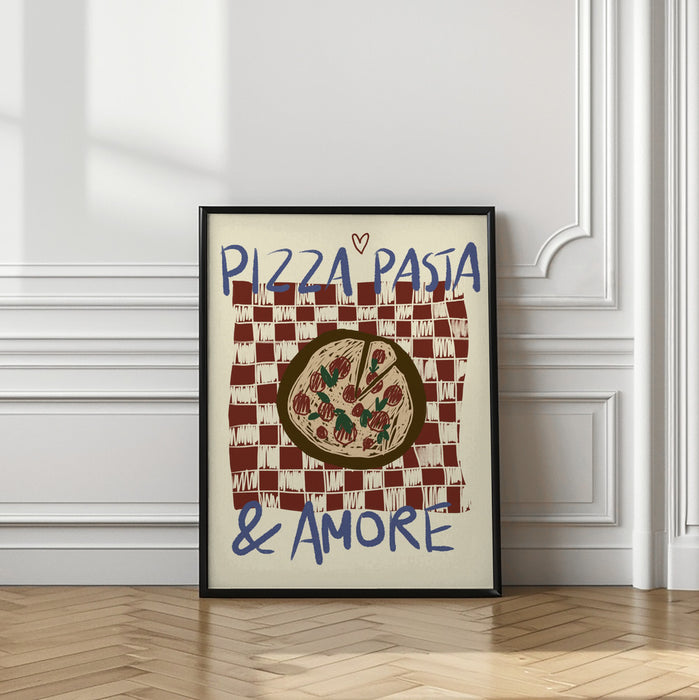 Pizza Pasta &amp; Amore Framed Art Modern Wall Decor