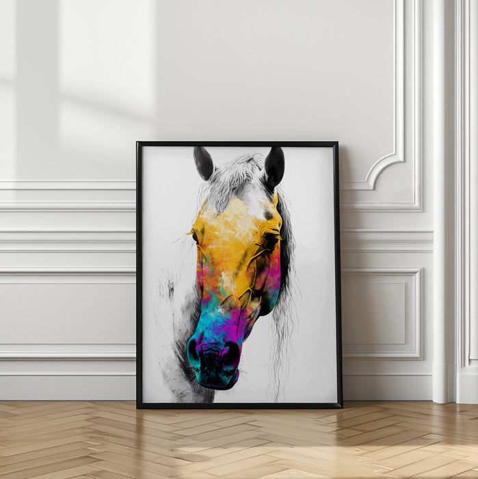 Horse Wild Tribal Illustration Art 08 Framed Art Modern Wall Decor