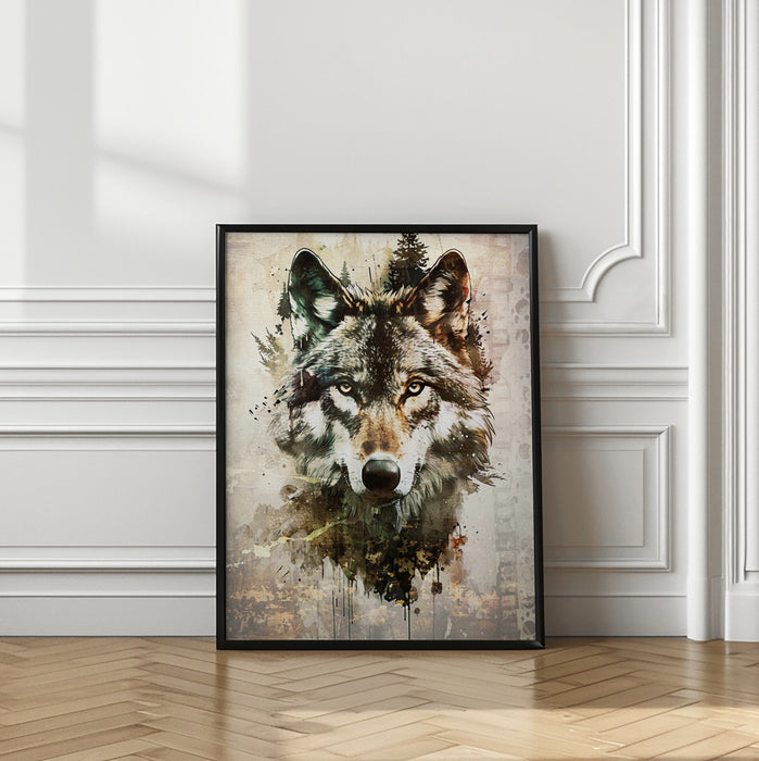 Wolf Wild Animal Vintage Illustration Art 01 Framed Art Modern Wall Decor