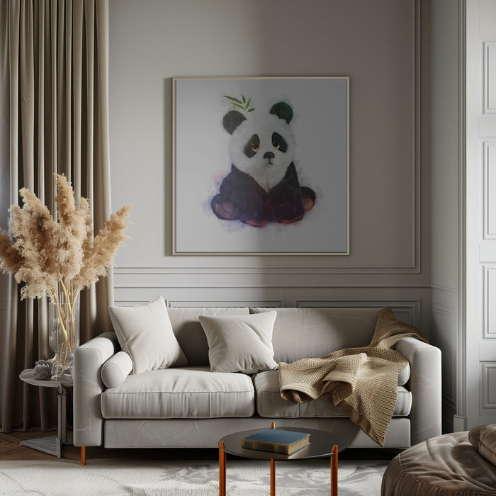 Baby Panda Square Canvas Art