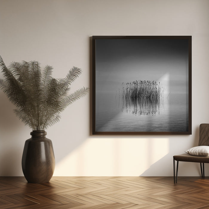 Black and White Silence Square Canvas Art