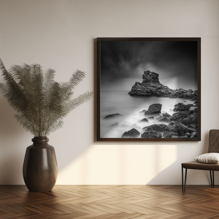 A Sea of Rocks Square Canvas Art