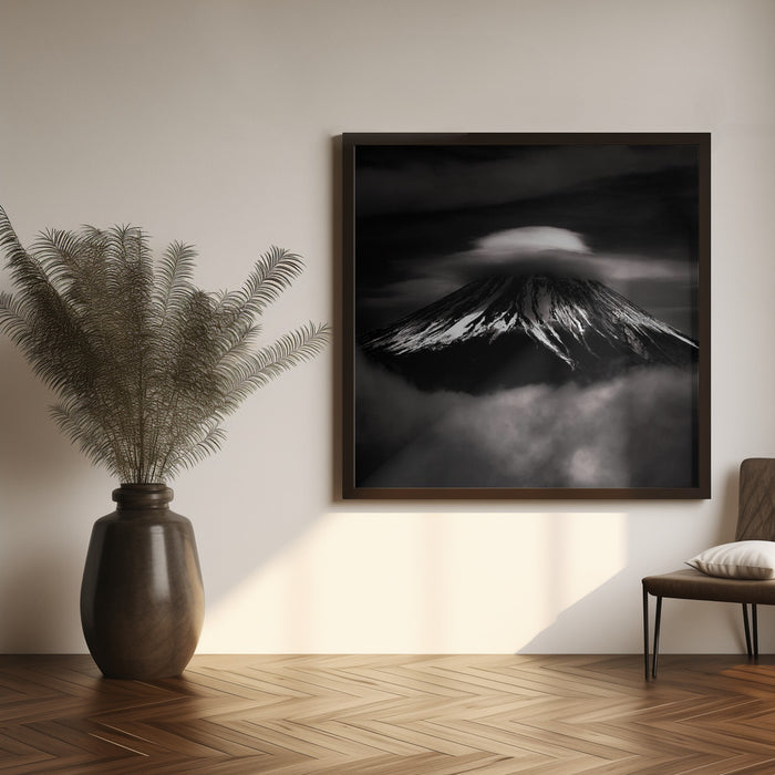 The last Fujiyama in Heisei Square Canvas Art Print