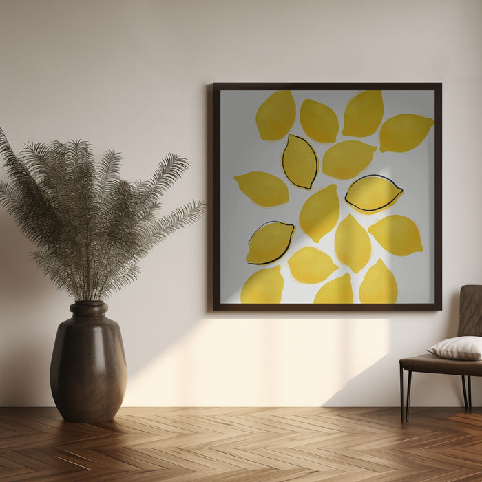 Lemons Square Canvas Art Print