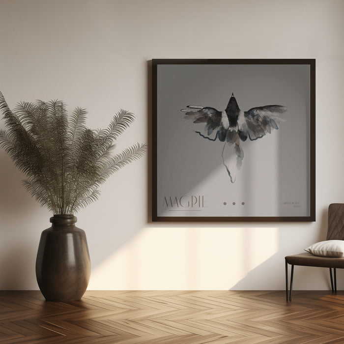 Magpie Square Canvas Art Print