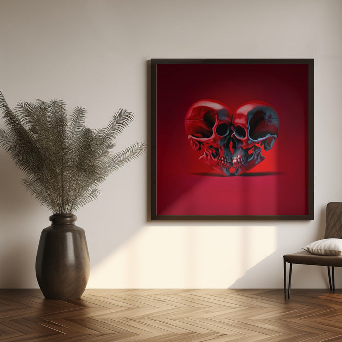 Death Love Square Canvas Art Print