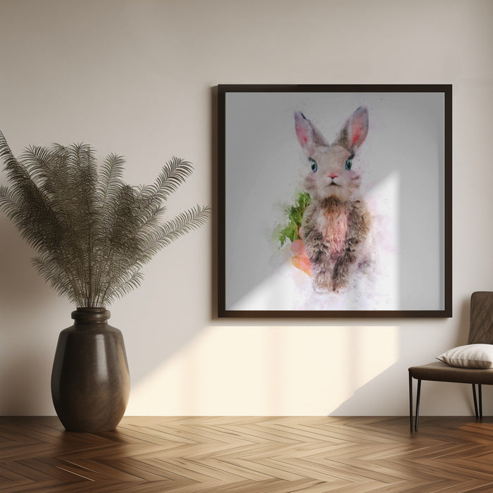 Baby Rabbit Square Canvas Art