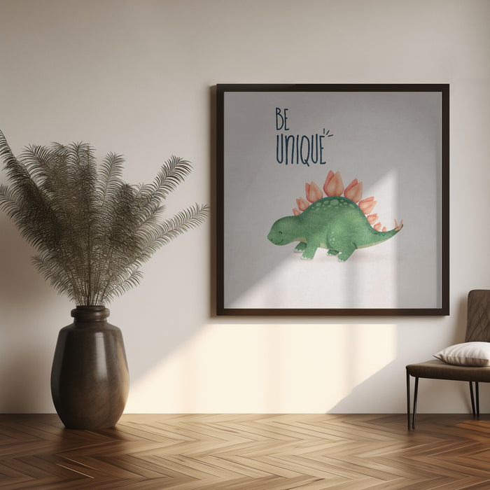 Dino Yaprak Sirtli Tatalos Square Canvas Art