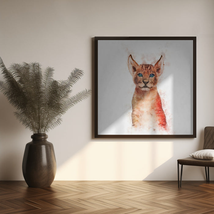 Baby Lion Square Canvas Art Print