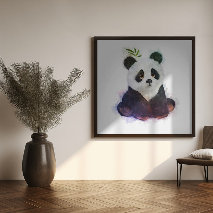 Baby Panda Square Canvas Art