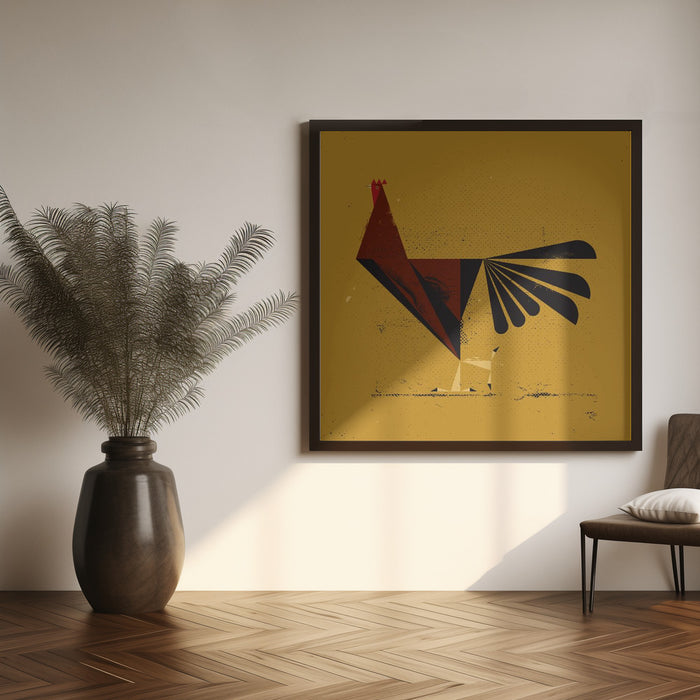Rooster Square Canvas Art Print