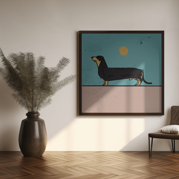 Dachshund Square Canvas Art Print