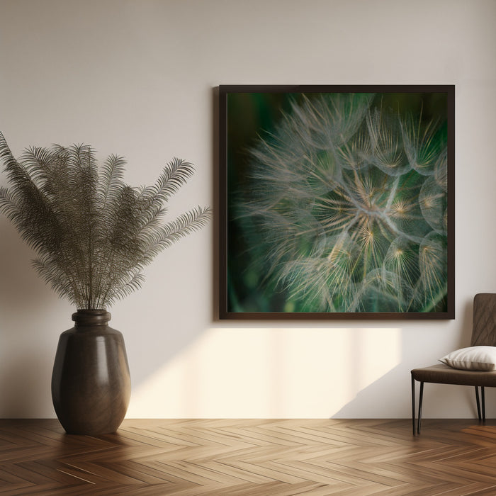 Summer Dandelion Square Canvas Art Print