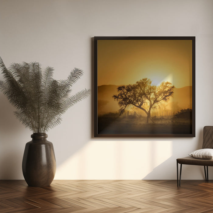 Golden Sunrise Square Canvas Art