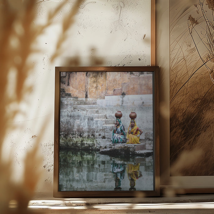 Stepwell Reflections Framed Art Wall Decor