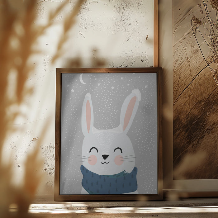 Snow Bunny Framed Art Modern Wall Decor