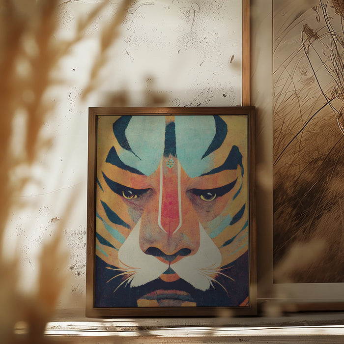Strong Tiger Framed Art Modern Wall Decor