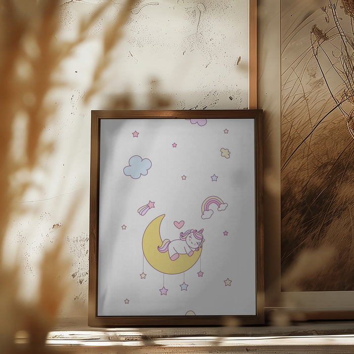 Little Unicorn Framed Art Wall Decor