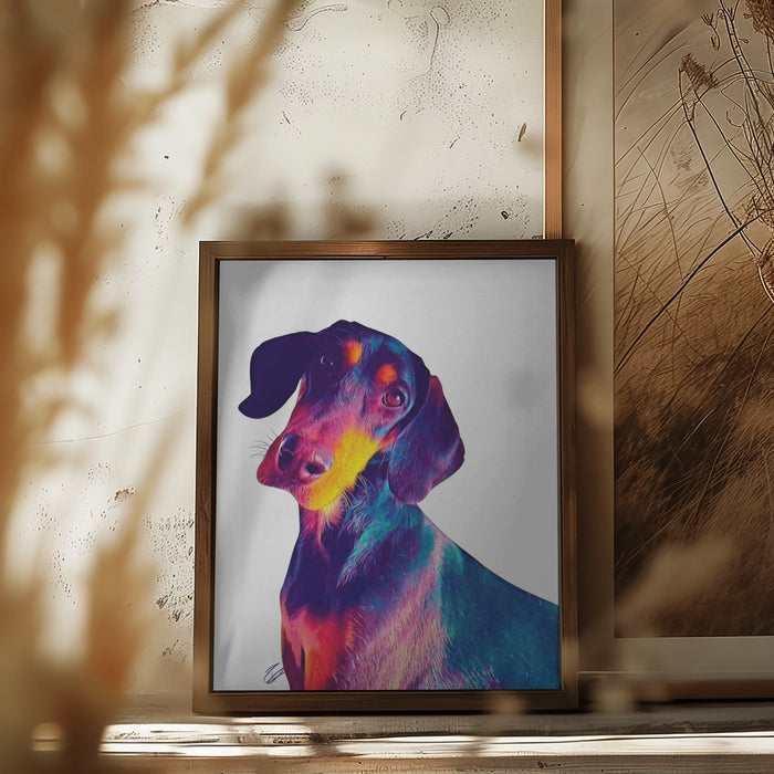 Finn Dog Framed Art Wall Decor