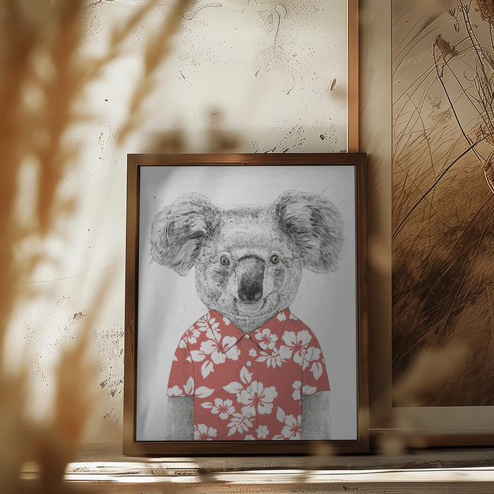 Summer koala (red) Framed Art Wall Decor