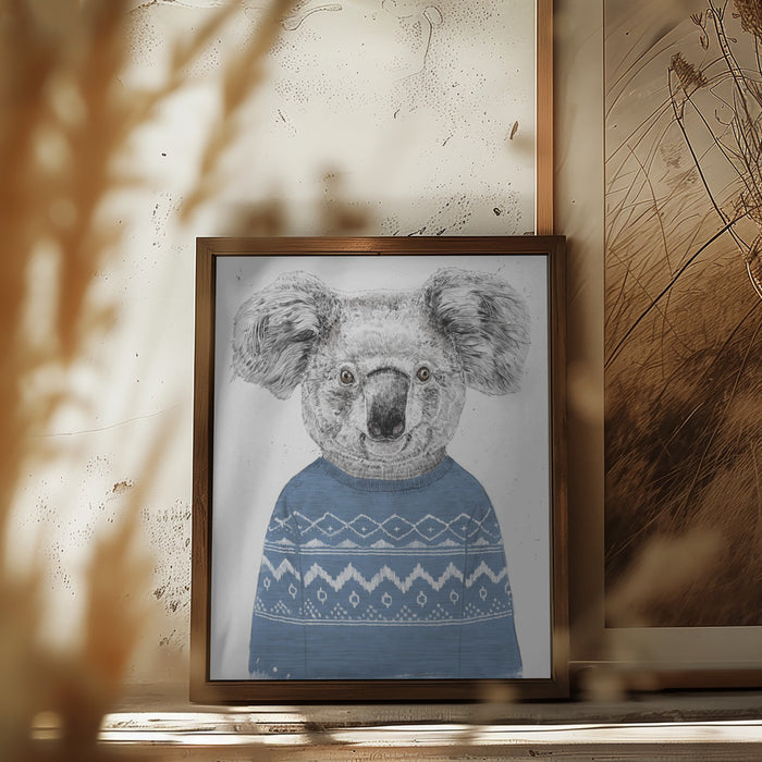 Winter koala (blue) Framed Art Modern Wall Decor